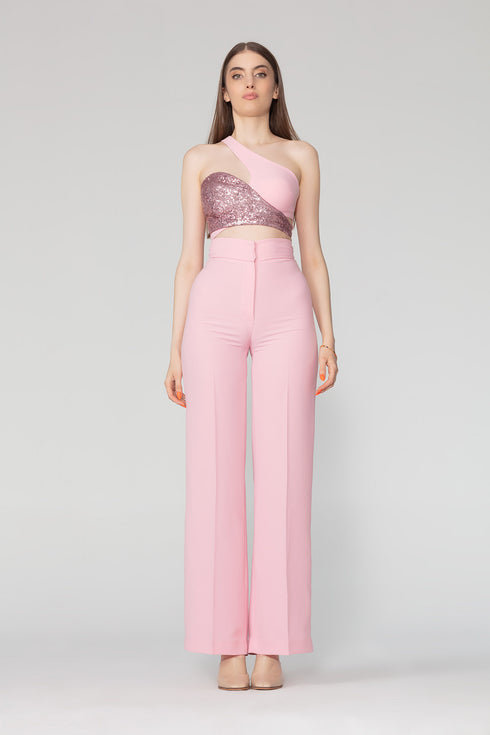 High Waist Wide Cut Trousers